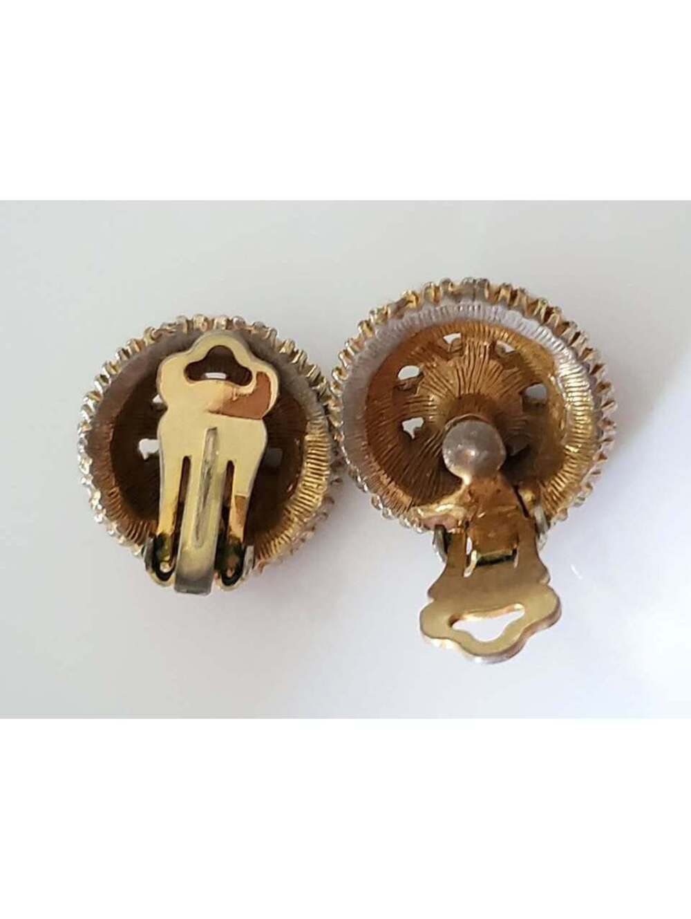 Vintage Art Designer Multicolor and Faux Pearl Dome Brooch & Clip On Earring Set - Picture 7 of 8